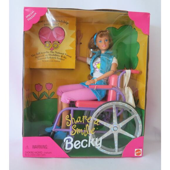 VINTAGE 1996 Share a Smile Becky BARBIE #15761 New In Box Mattel Wheelchair Doll